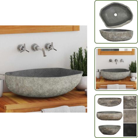 The Living Store Lavandino in Pietra di Fiume Ovale (45-53)x(34-41) cm - Pietra di fiume