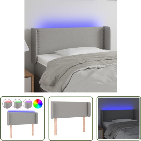 The Living Store LED Kopfteil Hellgrau 103x16x78/88 cm Stoff - LED Kopfteil - Bettkopf - Kopfteil Hellgrau - Leselampe Bett - Nachttischlampe