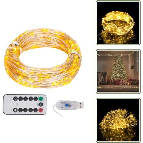 The Living Store LED-Lichterkette mit 300 LEDs Warmweiß 30 m - LED-Lichterkette - Weihnachtsdeko - Outdoor-Beleuchtung - Indoor-Beleuchtung - Lichterkette Warmweiß