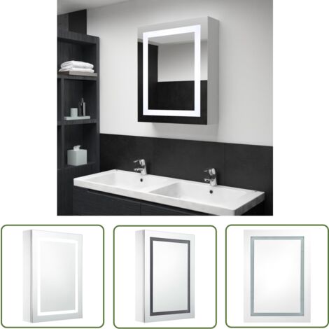 The Living Store LED-Spiegelschrank 50x13x70 cm - LED-Spiegelschrank - Badezimmerspiegel - Spiegelschrank Weiß - Badezimmermöbel - Aufbewahrungsschrank