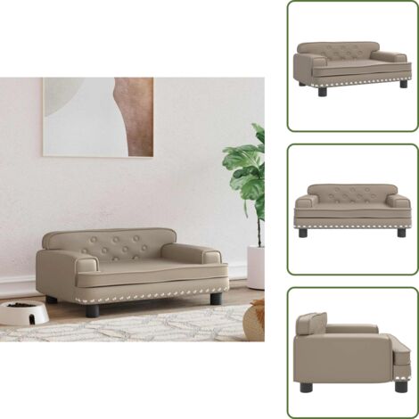 The Living Store Lettino per Cani Cappuccino 70x45x30 cm in Similpelle - Divano per cani