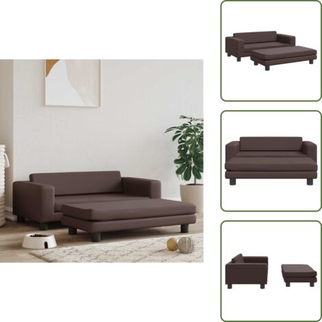 The Living Store Lettino per Cani con Estensione Marrone 100x50x30 cm Similpelle - Cuccia per cani