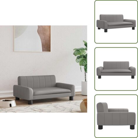 The Living Store Lettino per Cani Grigio 70x45x30 cm in Similpelle - Divano per animali domestici