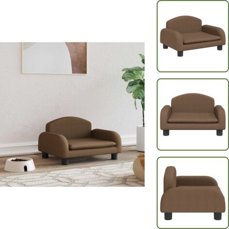 The Living Store Lettino per Cani Marrone 50x40x30 cm in Tessuto - Lettino per animali domestici