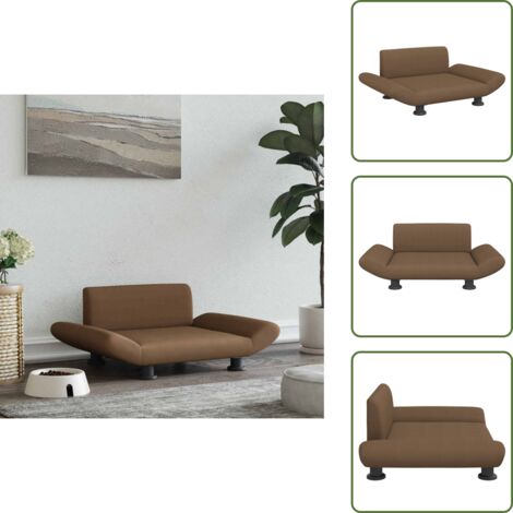 The Living Store Lettino per Cani Marrone 70x45x28 cm in Tessuto - Lettino per animali domestici