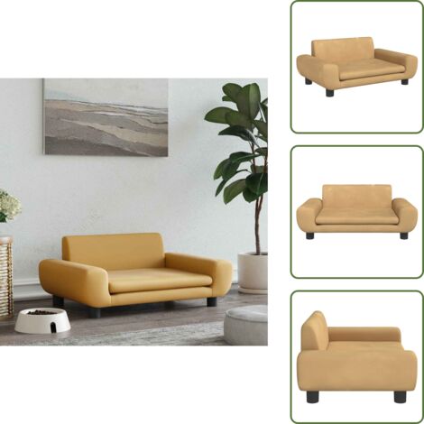 The Living Store Lettino per Cani Marrone 70x45x33 cm in Velluto - Lettino per animali domestici