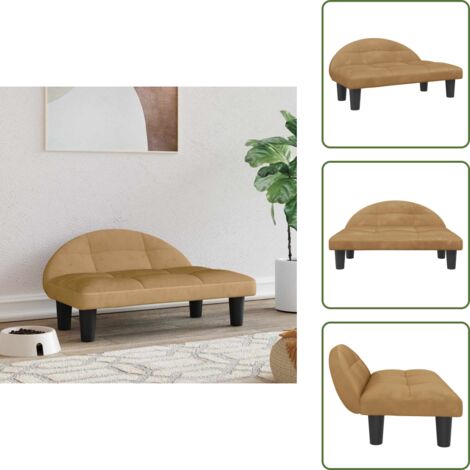 The Living Store Lettino per Cani Marrone 70x52x30 cm in Velluto - Lettino per animali domestici