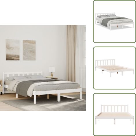 The Living Store Letto Extra Lungo senza Materasso 160x210 cm in Legno di Pino - Letto extra lungo