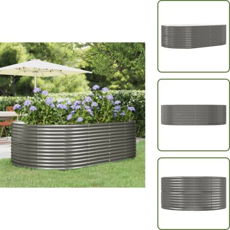 The Living Store Letto Giardino Acciaio Zincato 212x140x68 cm Grigio - Letto da giardino in acciaio zincato
