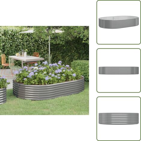The Living Store Letto Giardino Acciaio Zincato 214x140x36cm Grigio - Letto da balcone