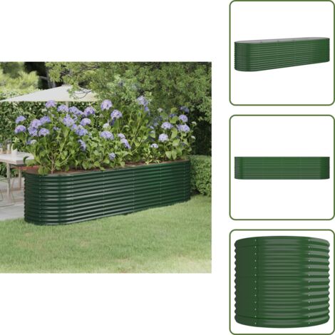 The Living Store Letto Giardino Acciaio Zincato 296x80x68 cm Verde - Letto in acciaio zincato