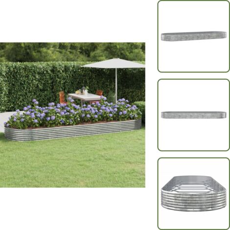 The Living Store Letto Giardino Acciaio Zincato 450x140x36 cm Argento - Letto da giardino in acciaio zincato