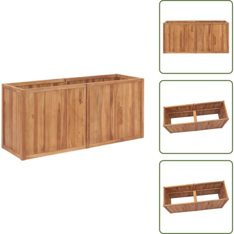 The Living Store Letto Rialzato 150x50x70 cm in Legno Massello di Teak - Letto in legno