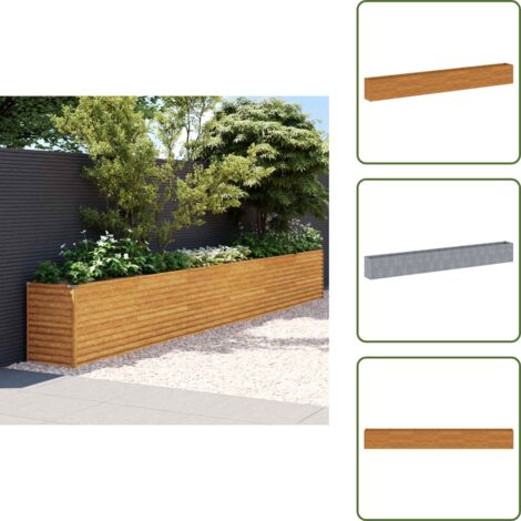 The Living Store Letto Rialzato da Giardino 578x50x69 cm Acciaio Corten - Acciaio corten