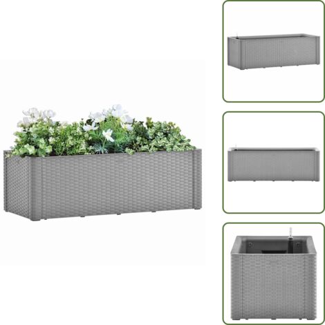 The Living Store Letto Rialzato da Giardino con Irrigazione Grigio 100x43x33cm - Irrigazione automatica