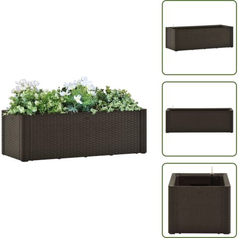 The Living Store Letto Rialzato da Giardino con Irrigazione Moca 100x43x33 cm - Irrigazione automatica