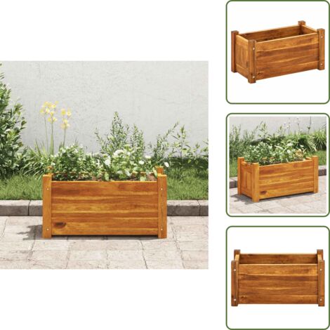 The Living Store Letto Rialzato da Giardino in Legno di Acacia 50x25x25 cm - Letto in legno