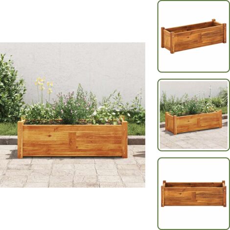 The Living Store Letto Rialzato da Giardino in Legno di Acacia 76x27,6x25 cm - Letto in legno