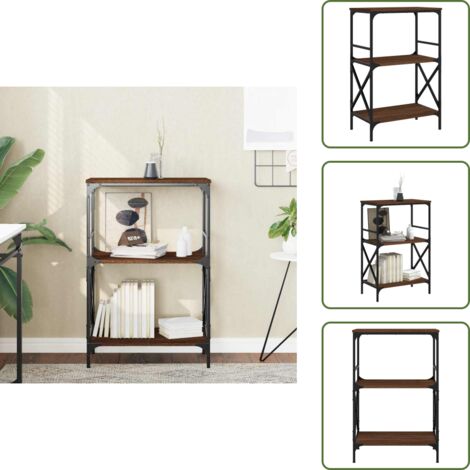 The Living Store Libreria 3Ripiani Rovere Marrone 59x35x90,5cm Legno Multistrato - Libreria marrone