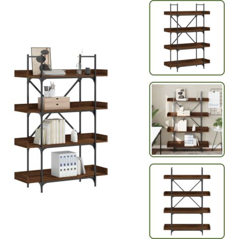 The Living Store Libreria 4Ripiani Rovere Marrone 100x33x145,5 Legno Multistrato - Libreria marrone