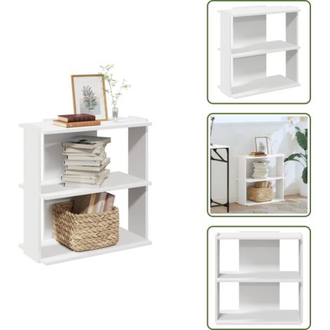 The Living Store Libreria a 3 Ripiani Bianca 60x30x60 cm in Legno Multistrato - Libreria in legno