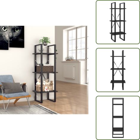 The Living Store Libreria a 3 Ripiani Grigia 40x30x105 cm in Legno Multistrato - Libreria grigia