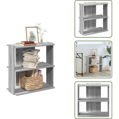 The Living Store Libreria a 3 Ripiani Grigio Sonoma 60x30x60cm Legno Multistrato - Libreria in truciolato