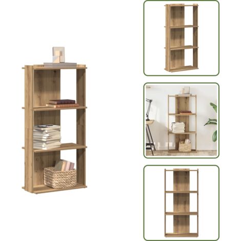 The Living Store Libreria a 3 Ripiani Rovere Artigianale 60x30x120 cm Truciolato - Libreria in truciolato
