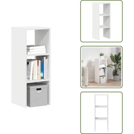 The Living Store Librería apilable madera contrachapada blanca 30x30x80 cm - Estantería madera