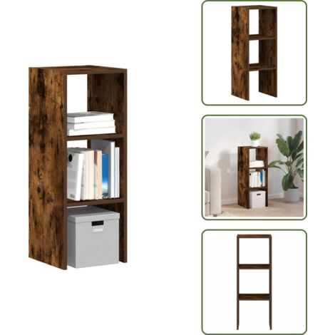 The Living Store Librería apilable madera contrachapada roble ahumado 30x30x80cm - Estantería de madera