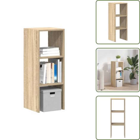 The Living Store Librería apilable madera contrachapada roble sonoma 30x30x80 cm - Estantería de madera