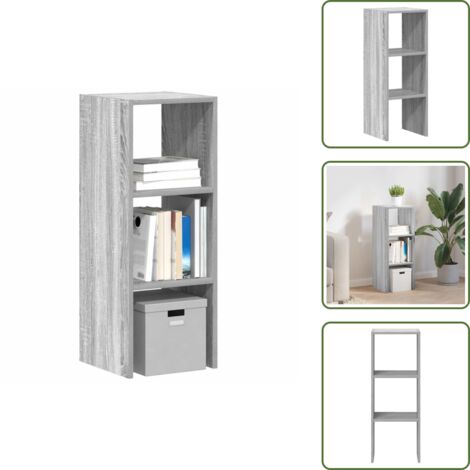 The Living Store Librería apilable madera contrachapada sonoma gris 30x30x80 cm - Estantería madera