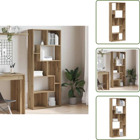 The Living Store Libreria Artisan Rovere 67x24x161 cm Legno ingegnerizzato - Libreria artigianale