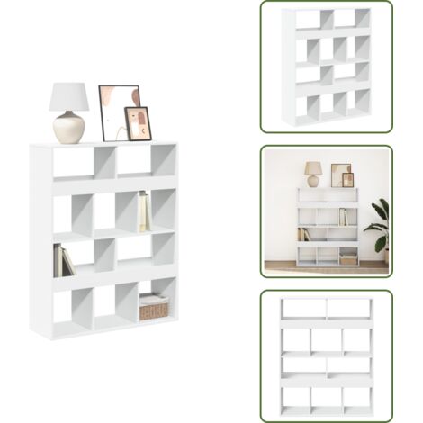 The Living Store Libreria Bianca 100x33x125,5 cm in Truciolato - Libreria bianca