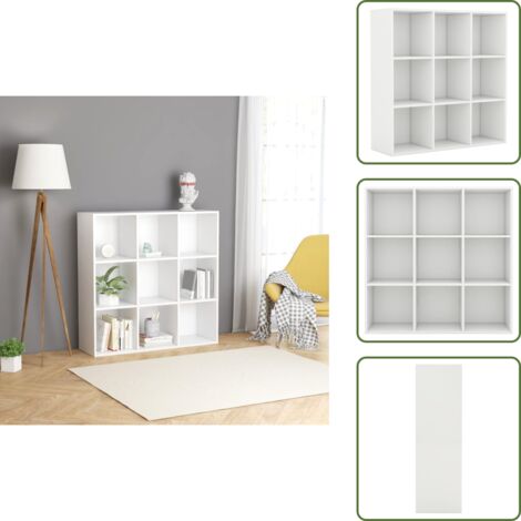 The Living Store Libreria Bianca 98x29x97,5 cm in Legno Multistrato - Libreria bianca