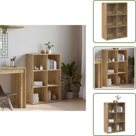 The Living Store Libreria/Credenza Rovere Artigianale 66x30x98 cm in Truciolato - Credenza in truciolato
