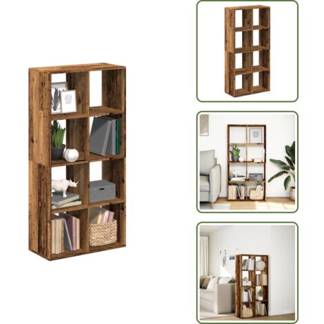 The Living Store Librería divisor madera ingeniería envejecida 69,5x29x137,5 cm - Estantería separadora