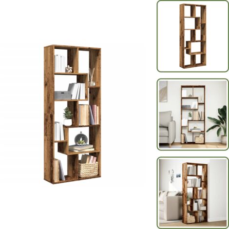 The Living Store Librería divisora madera ingeniería envejecida 67x25x161,5 cm - Estantería madera