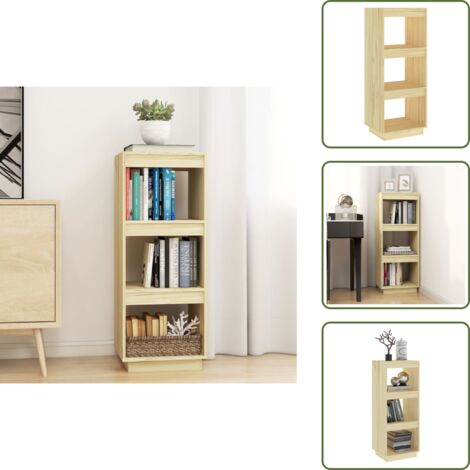 The Living Store Libreria/Divisorio 40x35x103 cm in Legno Massello di Pino - Scaffale per libri