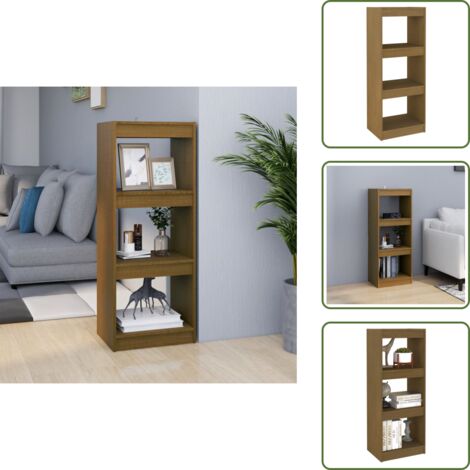 The Living Store Libreria/Divisorio Ambra 40x30x103,5 cm in Massello di Pino - Scaffale per libri