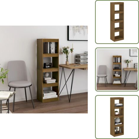 The Living Store Libreria/Divisorio Ambra 40x30x135,5 cm in Massello di Pino - Divisorio in legno