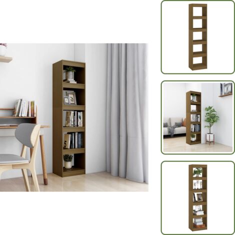 The Living Store Libreria/Divisorio Ambra 40x30x167,5 cm in Massello di Pino - Scaffale per libri