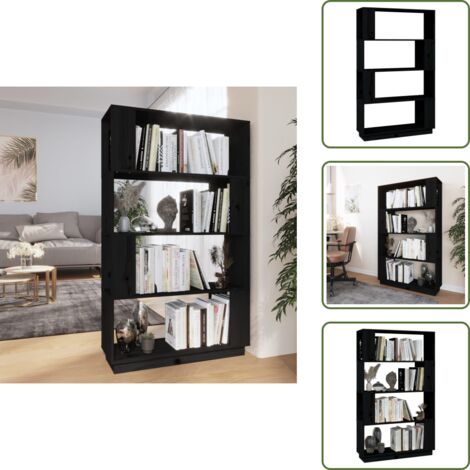The Living Store Libreria/Divisorio Bianco 80x25x132 cm Legno Massello di Pino - Divisorio in legno
