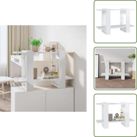 The Living Store Libreria/Divisorio Bianco Lucido 80x30x51 cm - Divisore