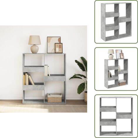 The Living Store Libreria/Divisorio Grigio Cemento 100x33x115 cm - Scaffale da parete