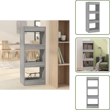 The Living Store Libreria/Divisorio Grigio Sonoma 40x30x103 cm in Truciolato - Libreria grigia