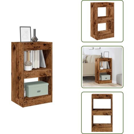 The Living Store Libreria/Divisorio in Legno Vecchio 40x30x72 cm - Libreria a 2 livelli