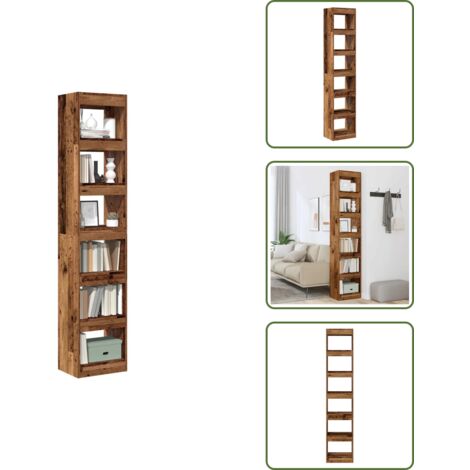 The Living Store Libreria/Divisorio Legno Antico 40x30x198 cm - Divisorio in legno