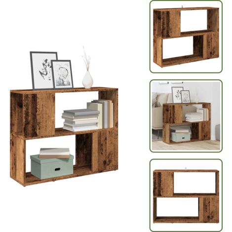 The Living Store Libreria/Divisorio Legno Antico 80x24x63 cm - Scaffale porta oggetti