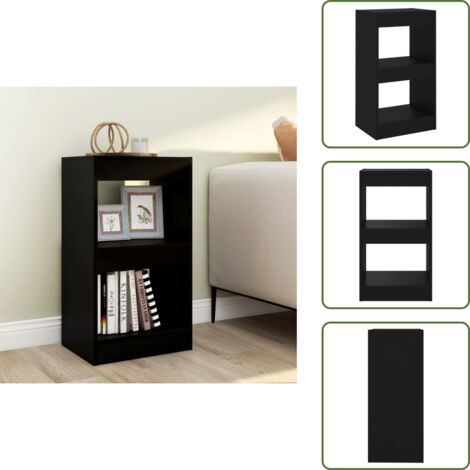 The Living Store Libreria/Divisorio Nero 40x30x72 cm - Divisorio